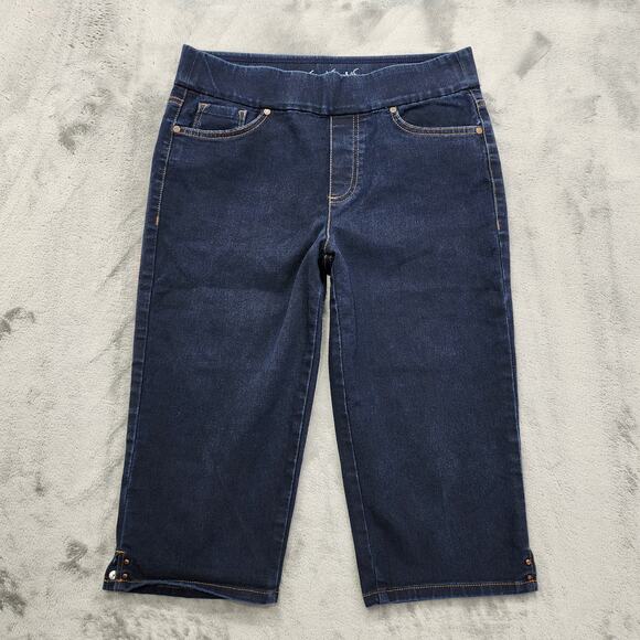 Gloria Vanderbilt Jeans Womens 8 Blue Dark Wash Avery Skimmer Pull On Stretch - Picture 1 of 10